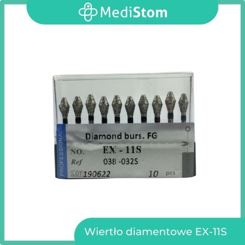 Wiertło Diamentowe EX-11S 038-032S; (czarne); 10 szt.